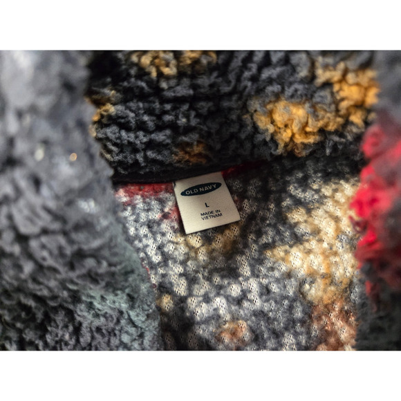 Old Navy Southwest Relaxed Cozy Sherpa Logo Half-Zip Sweatshirt Size Large - Picture 5 of 6